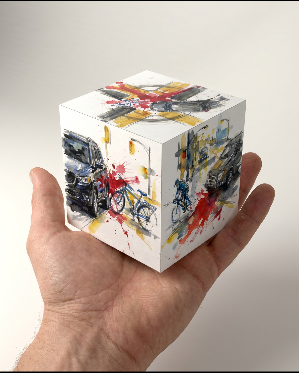 CRASHCUBE resting on an open palm for scale, collision 4814764