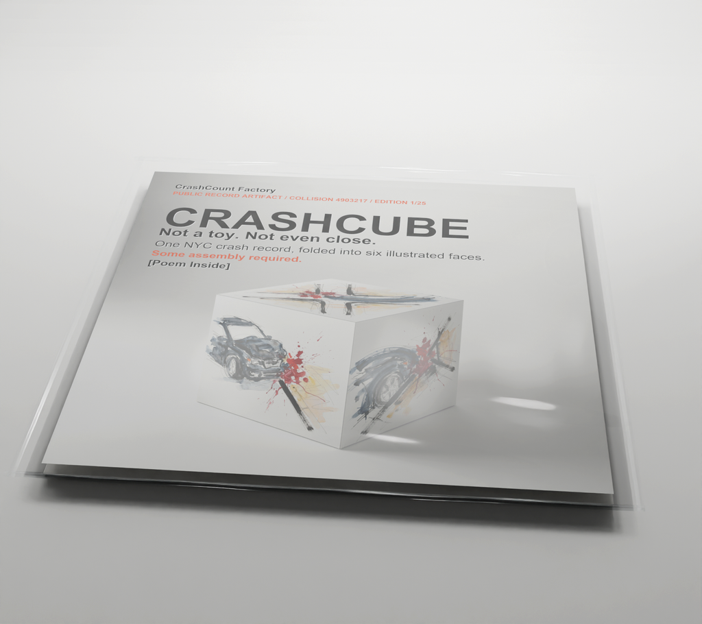 CRASHCUBE clear plastic sleeve package shot for collision 4903217