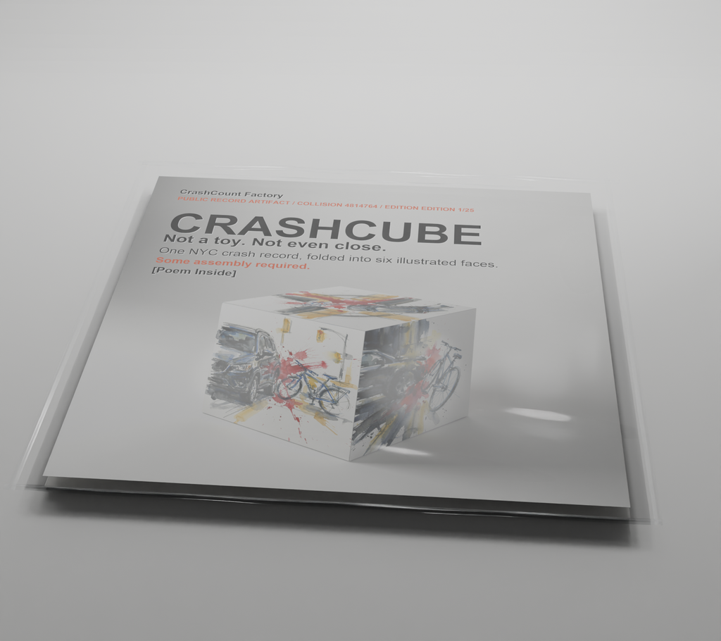 CRASHCUBE clear plastic sleeve package shot for collision 4814764
